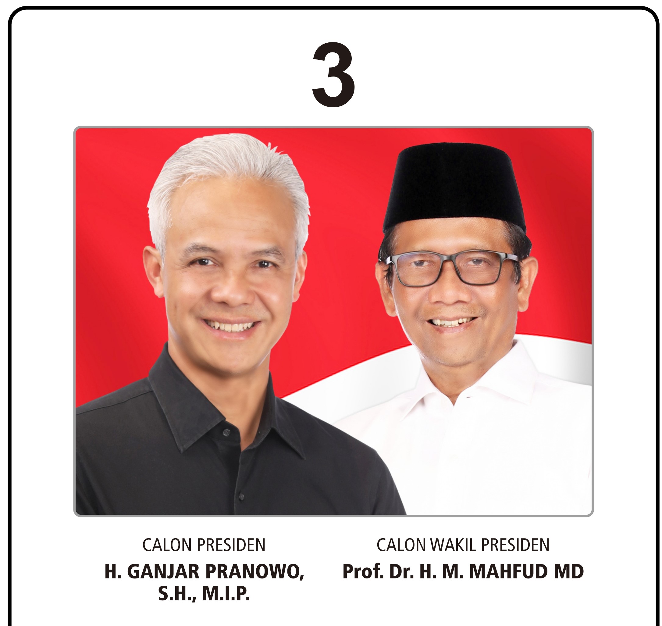 Nomor Urut 3 - Ganjar Pranowo dan Mahfud MD